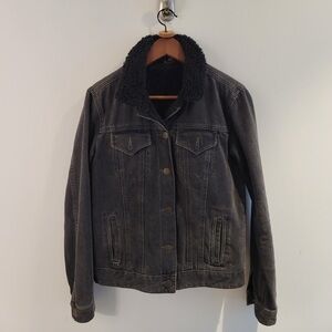 Topshop denim shearling jacket Size 4